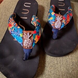 Unisa Floral Blue Sandals